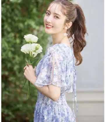 익명 배송 배송비 포함 허리 셔링 시어 자카드 플라워 원피스 토코