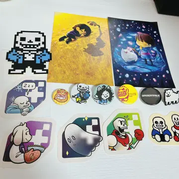 언더테일 undertale 공식 엽서 공식 스티커 캔뱃지