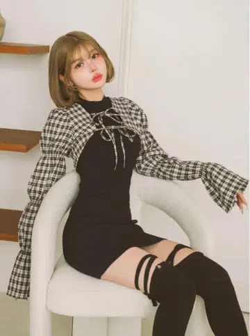 darich 셔링 볼레로 미니 원피스