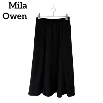 Mila Owen/미라 오웬/롱/플레어 스커트/허리밴딩