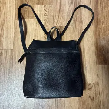블랙 가죽 럭색/백팩 천연 가죽