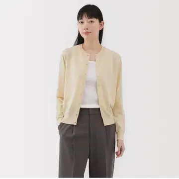 무인양품 UV 차단 강선 코튼 크루넥 가디건 2XL