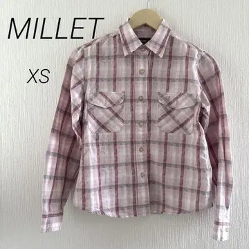 MILLET 밀레 셔츠 체크 무늬 핑크 계열 여성용 XS 상의