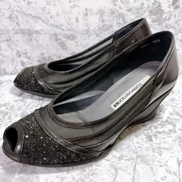 새상품급 네이비 라메 펌프스 23.5cm 오픈토