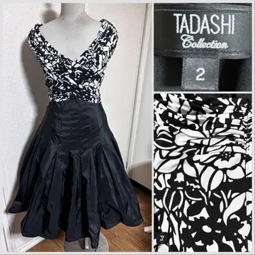 tadashi shoji 드레스 원피스 타다시 쇼지 화이트 블랙 꽃무늬