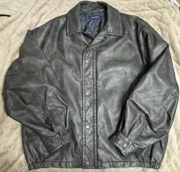 NAUTICA 다크 그레이 가죽 자켓