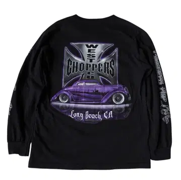 00S WEST COAST CHOPPERS 롱 T 블랙 소매 프리 양면
