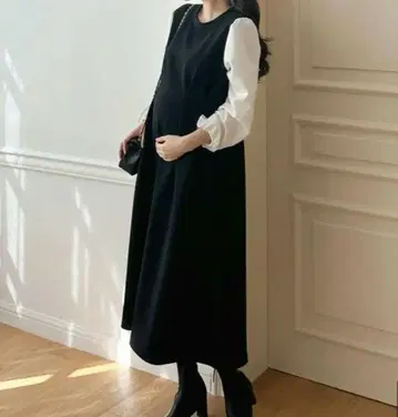 soim 소임 한국 부드러운 쓰리 슬리브 롱 드레스 원피스