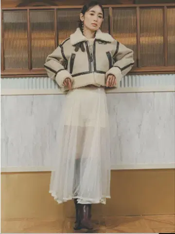 SNIDEL 얇은 명주 그물 스커트 숏 팬츠