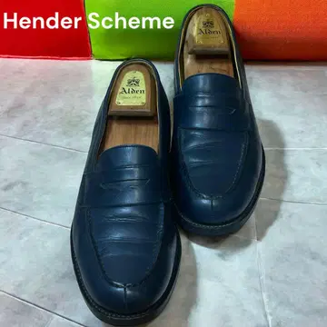 새상품급 Hender Scheme 뉴스 스탠다드 코인 로퍼 네이비 6