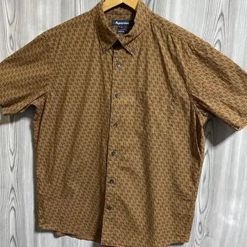 l24 Aquascutum 아쿠아스 브랜드 심볼 패턴 버튼 다운 셔츠
