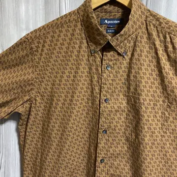 l24 Aquascutum 아쿠아스 브랜드 심볼 패턴 버튼 다운 셔츠