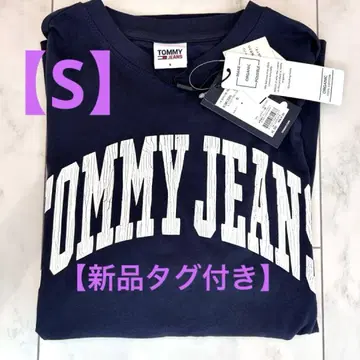 TOMMY JEANS 오버 사이즈 로고 티셔츠 [S] 네이비