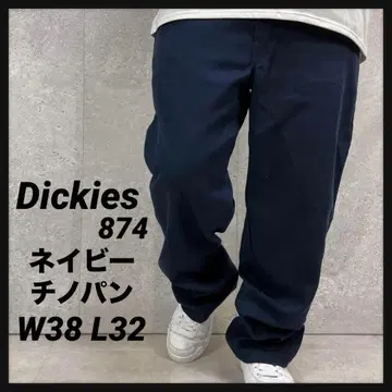 디키즈 874 네이비 치노 팬츠 워크 팬츠 구제 의류 W38 L32