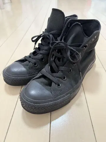 블랙 컨버스 올스타 블랙 하이컷 스니커즈