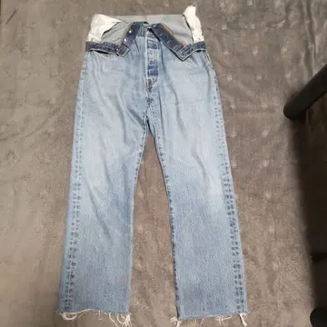 QUIITO 더블 허리 데님 팬츠