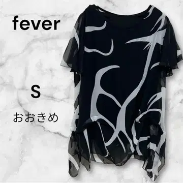 피버 반팔 튜닉 시어 블라우스 플레어 슬리브