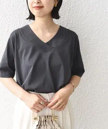 넥을 선택할 수 있는 2가지 사이즈 전개 티셔츠/컷소 그레이 계열
