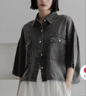 LOWRYS FARM 데님 숏 셔츠 SS 데님 숏 셔츠