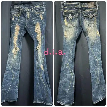 d.i.a. 다이아 크러쉬 데님 25인치 부츠 컷 헤이세이 페인트