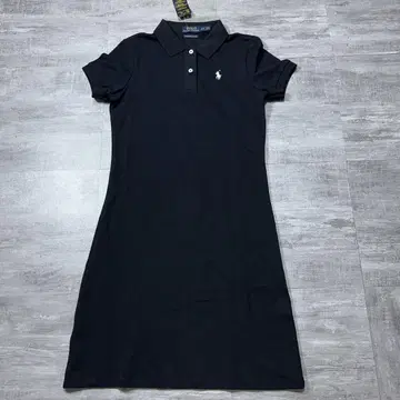 미사용 택 포함 폴로 랄프로렌 폴로 셔츠 원피스 블랙 포니 M