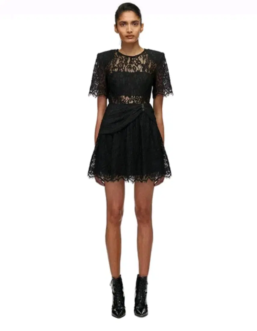 Self-Portrait Cord Sleeve Mini Dress UK8