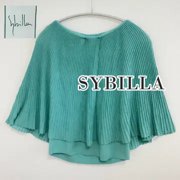 SYBILLA 시빌라 케이프풍 리브 니트 코튼 풀오버 상의