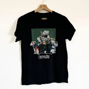 NARUTO KAKASHI 나루토 남성용 티셔츠 반팔 블랙 M 카카시