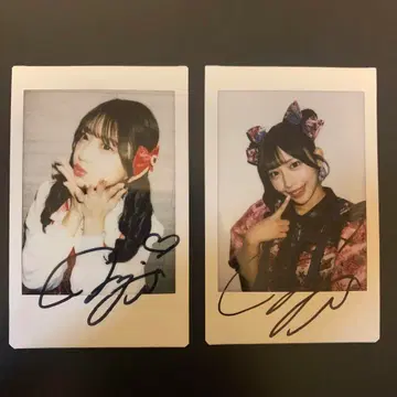 시로이시 마유미 친필 사인 폴라로이드 2장 세트