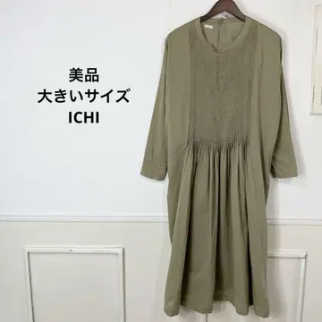 C 새상품급 빅 사이즈 ICHI 코튼 핀턱 원피스