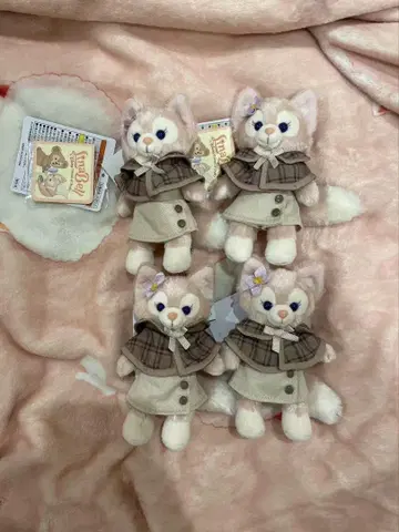 리나벨 봉제 인형 배지 키링 4개 세트