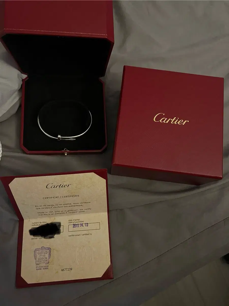 Cartier Juste un Clou bracelet, white gold, size 20.