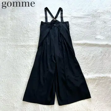 고무 gomme 새상품급 텐셀 100% 하이 웨스트 오버 턱 와이드 팬츠