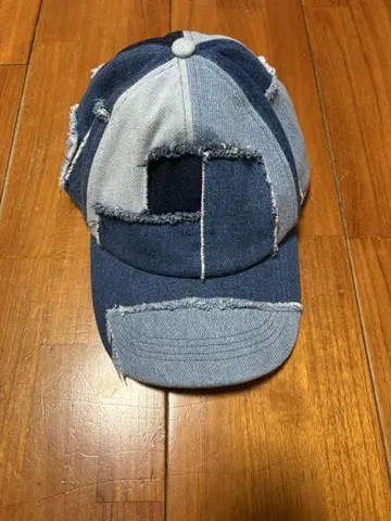 ZARA 패치워크 데님 캡 자라 블루