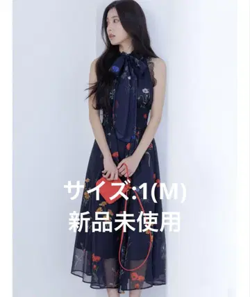 snidel 스나이델 백 리본 쉬폰 원피스