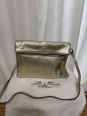 AURORA PRESTIGE 골드 가죽 숄더백