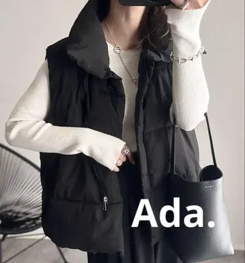 새상품급 Ada. 퀼팅 충전솜 베스트 블랙