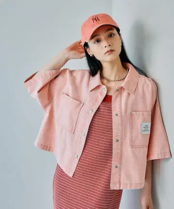 LEPSIM 렙심 BIG 데님 숏 5부 소매 셔츠 완판템