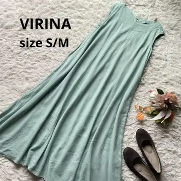 VILINA 새상품급 린넨 블렌드 롱 플레어 원피스 드레스 S/M