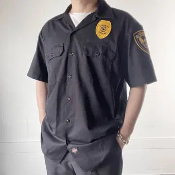 DIckies SECURITY OFFICER 반팔 워크 셔츠 블랙 L