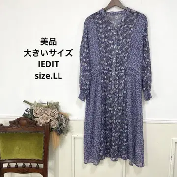새상품급 빅 사이즈 IEDIT 시어 플라워 원피스