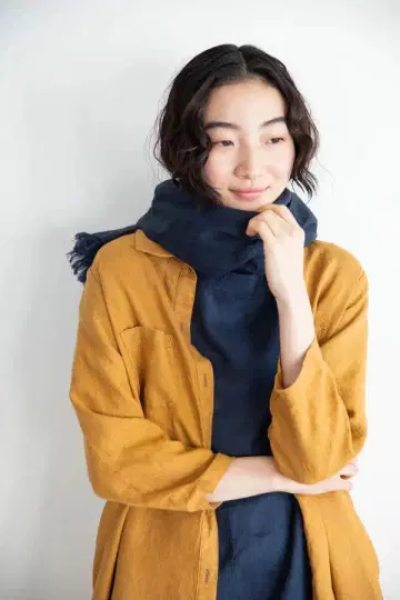fog linen work 린넨 스톨 네이비 컬러 새상품