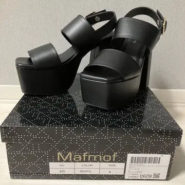 Mafmof 블랙 청키 힐 더블 벨트 통굽