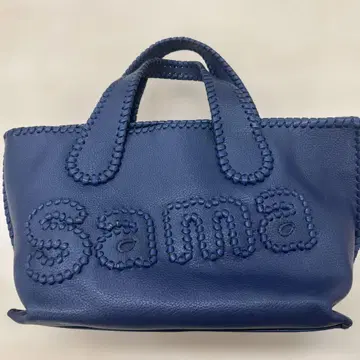 Samanthathavasa 네이비 가죽 토트백