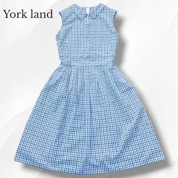 York land 요크랜드 셔츠 원피스 체크 면 코튼