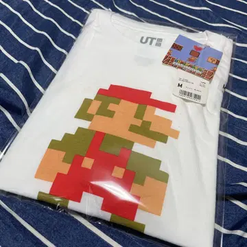유니클로 슈퍼 마리오 티셔츠 M 닌텐도 콜라보 UT 화이트 계열