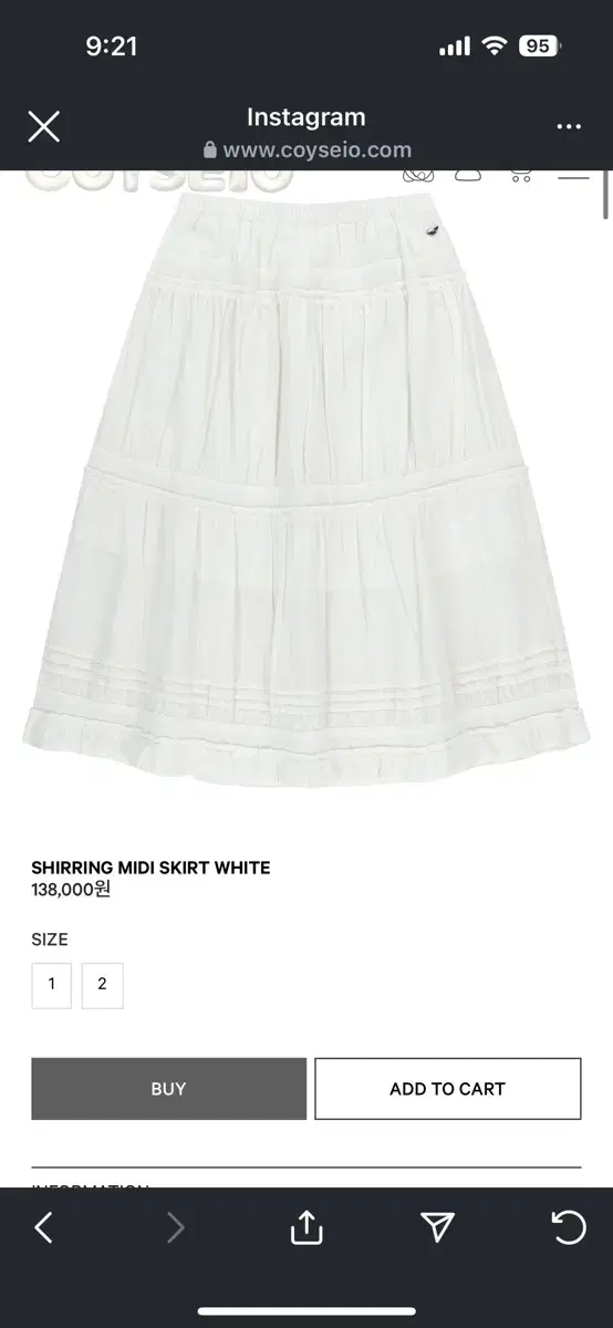 Today Only Price) koi sei oh SHIRRING MIDI SKIRT WHITE