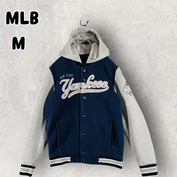MLB 뉴욕 양키스 바시티 자켓 와펜 M 네이비 후드 부착 22