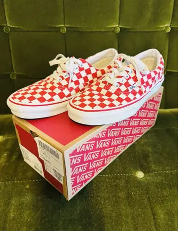 한정판 VANS Era Era Checkerboard 반스 체커 빨간색