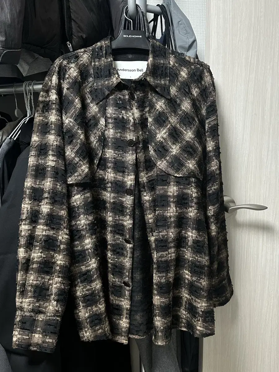 Andersson Bell Washer Sheer Check Shirt L
